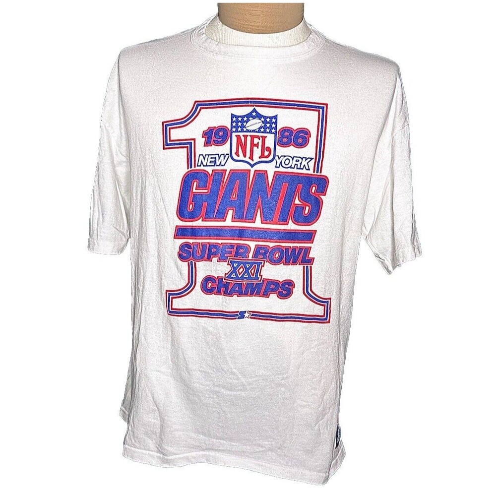 Vintage 1986 New York Giants Super Bowl Champions Single Stitch Starter T Shirt